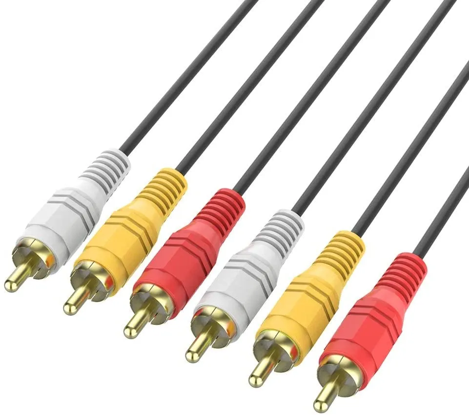 1.5M 3 RCA Composite AV Audio Video Cable | L R V | Gold Plated M/M Connectors