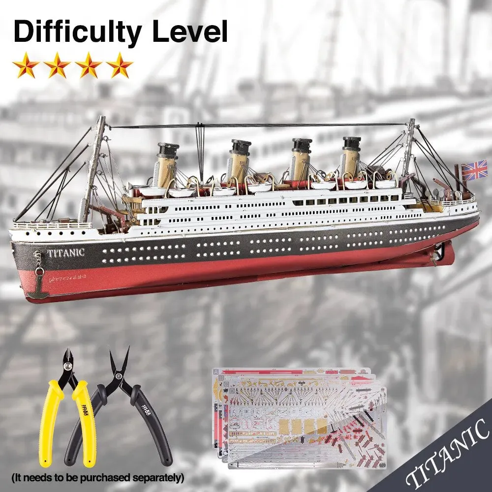 3d Metal Puzzles Gifts for Adults Titanic Ship Model 226pcs Cruise Jigsaw Toys Building Kits