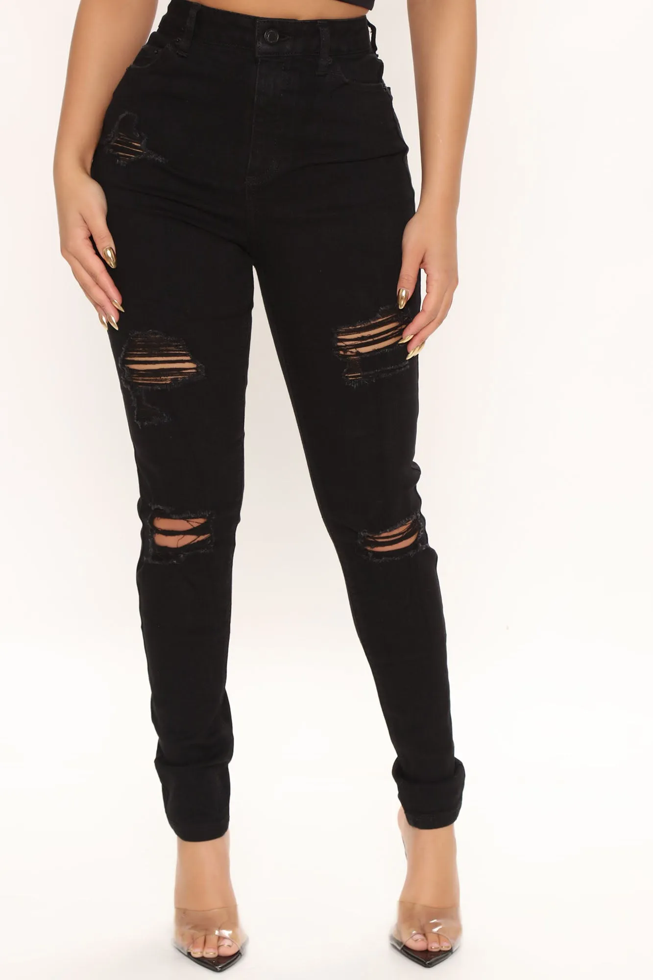 All Wound Up Skinny Jeans - Black