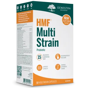 Genestra HMF Multi Strain Probiotic 15 Billion 50 Veggie Caps Shelf Stable