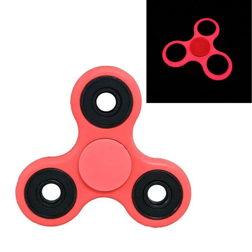 Glow in the Dark Luminous Fidget Hand Finger Tri Spinner Stress Toy Colors