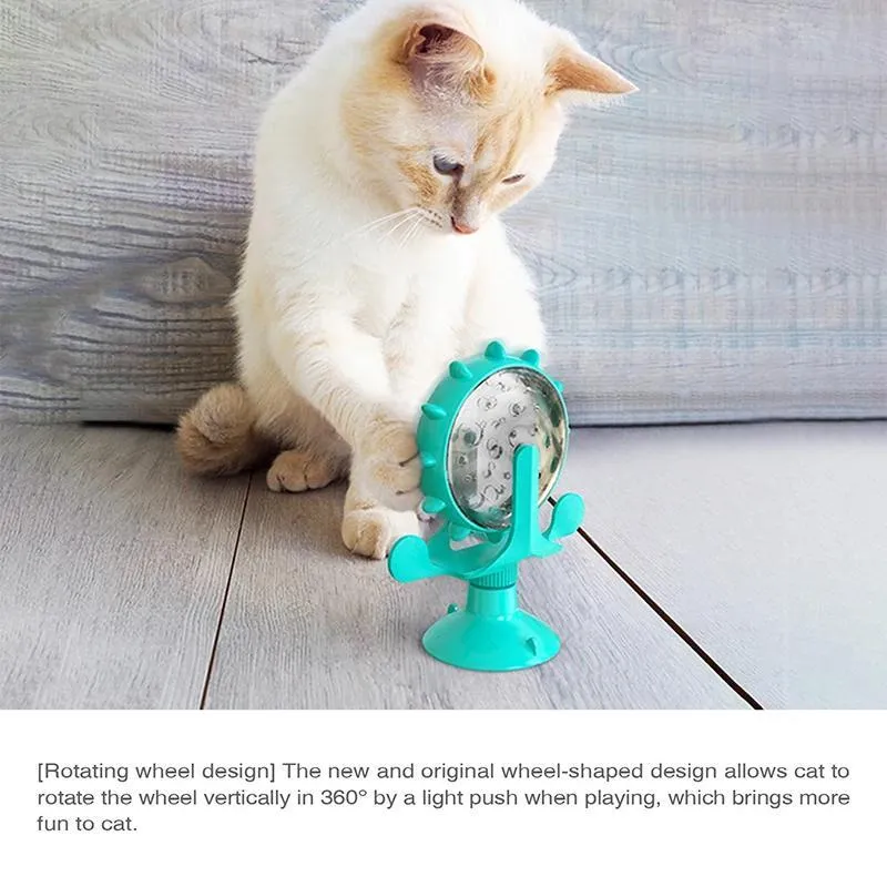 Interactive Windmill Turntable Puzzle Toy for Small Dogs and Cats - Multi-Functional Slow Feeder
