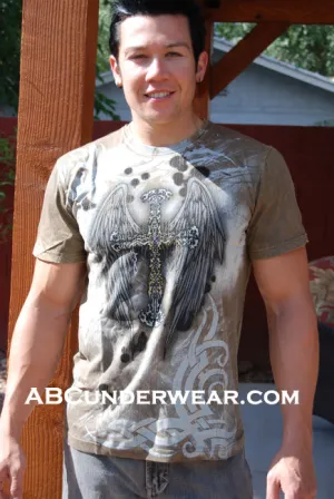 Mineral Wash Cross Wings T-Shirt