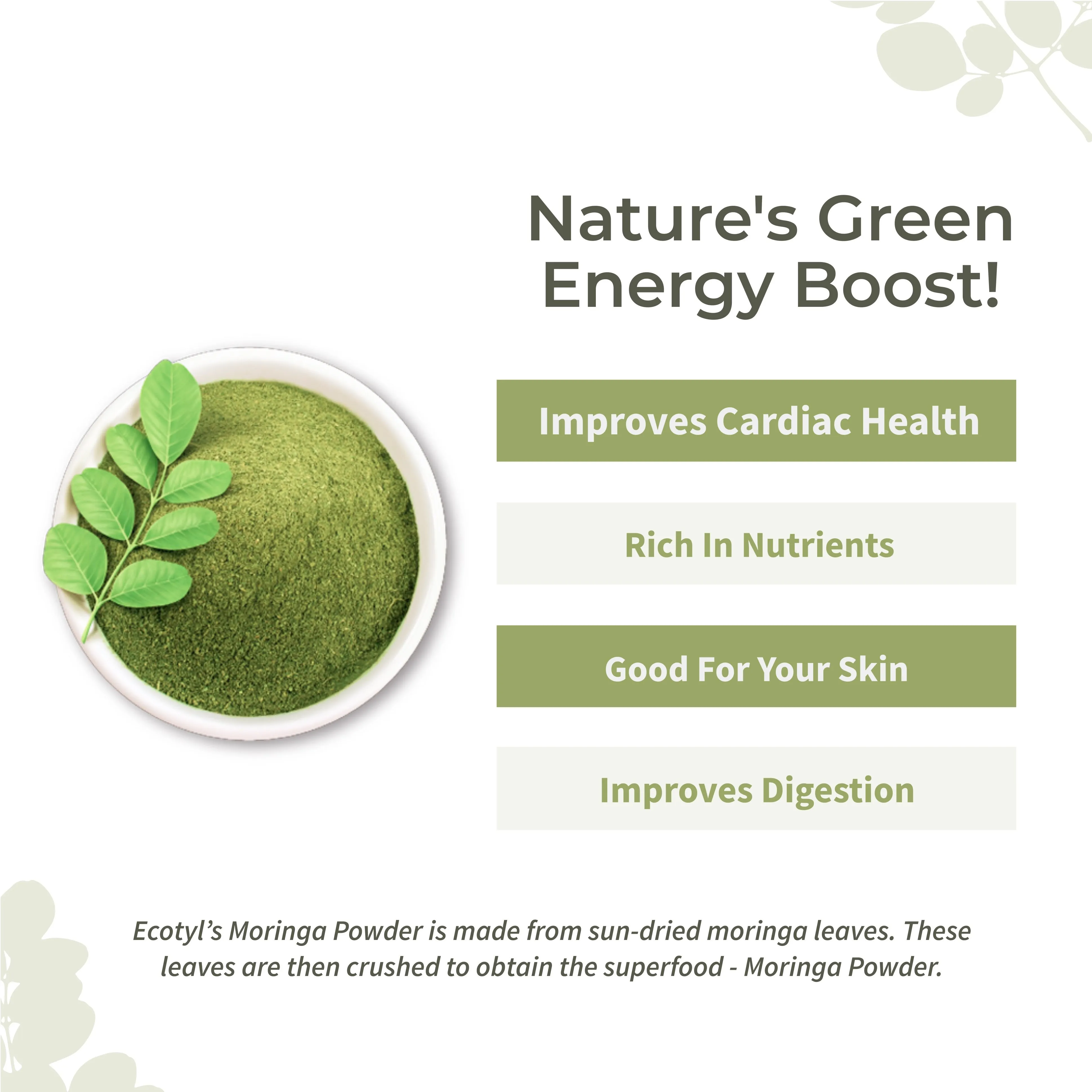 Moringa Leaf Powder Natural Multi-Vitamin Good for Hair & Skin