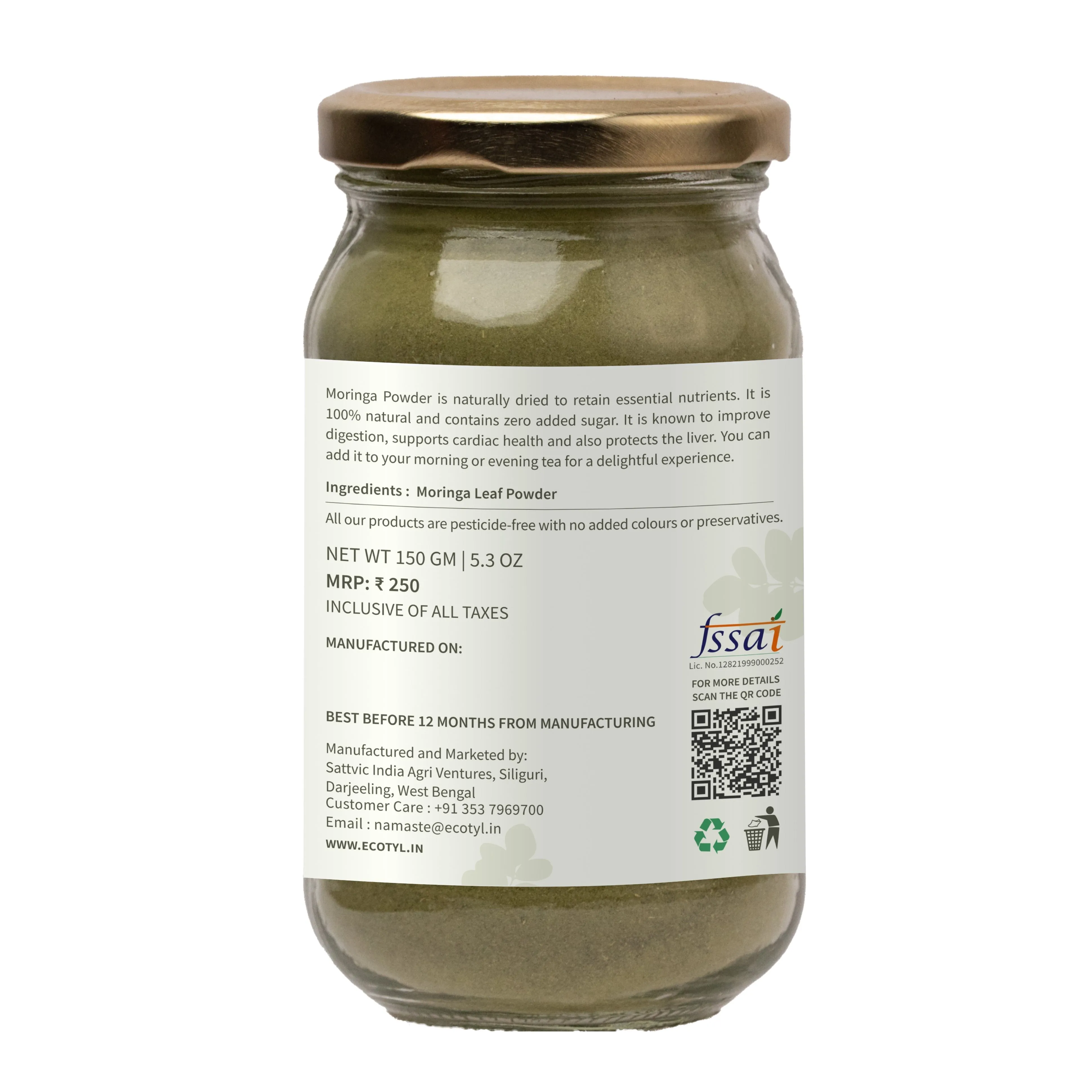 Moringa Leaf Powder Natural Multi-Vitamin Good for Hair & Skin