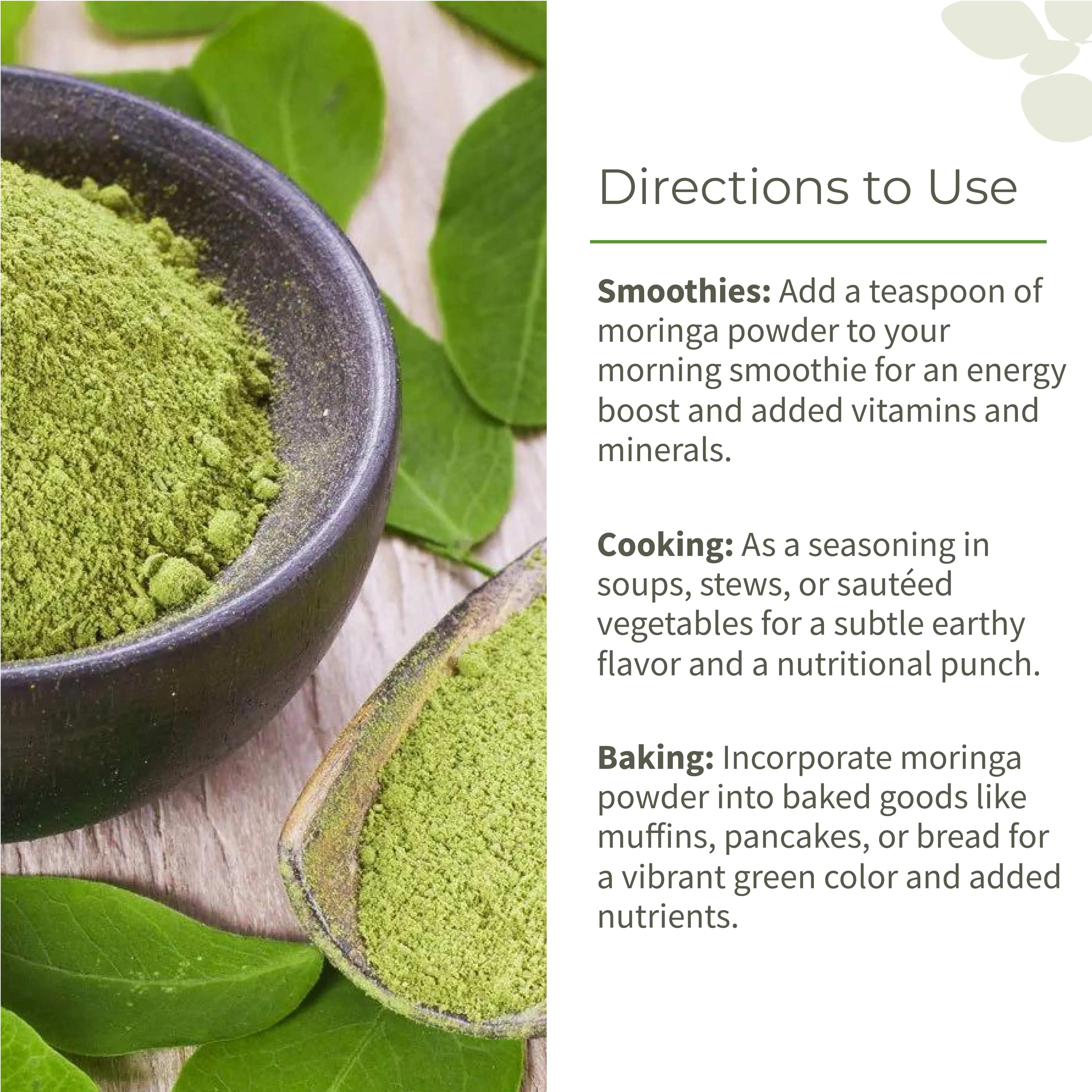 Moringa Leaf Powder Natural Multi-Vitamin Good for Hair & Skin