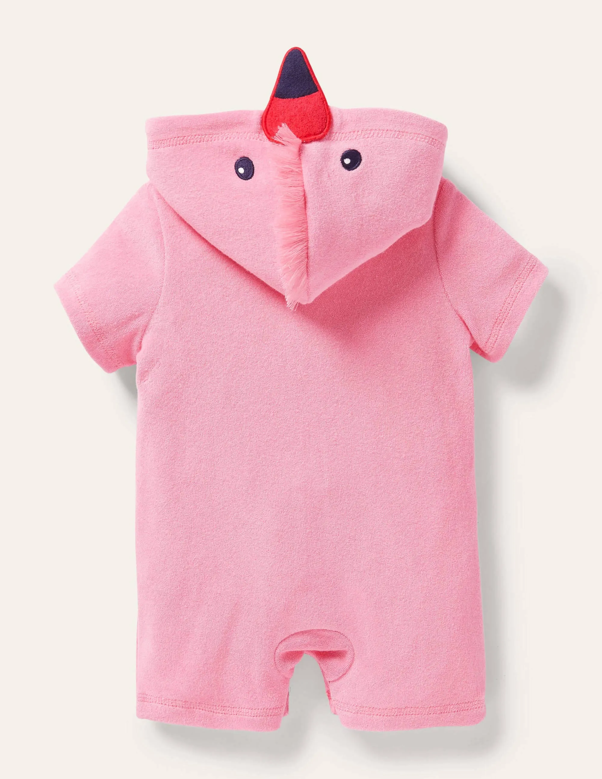 Novelty Towelling Romper-Pink Lemonade Flamingo