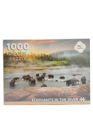 PANTHER - Elephants in the River-1000pcs Puzzle