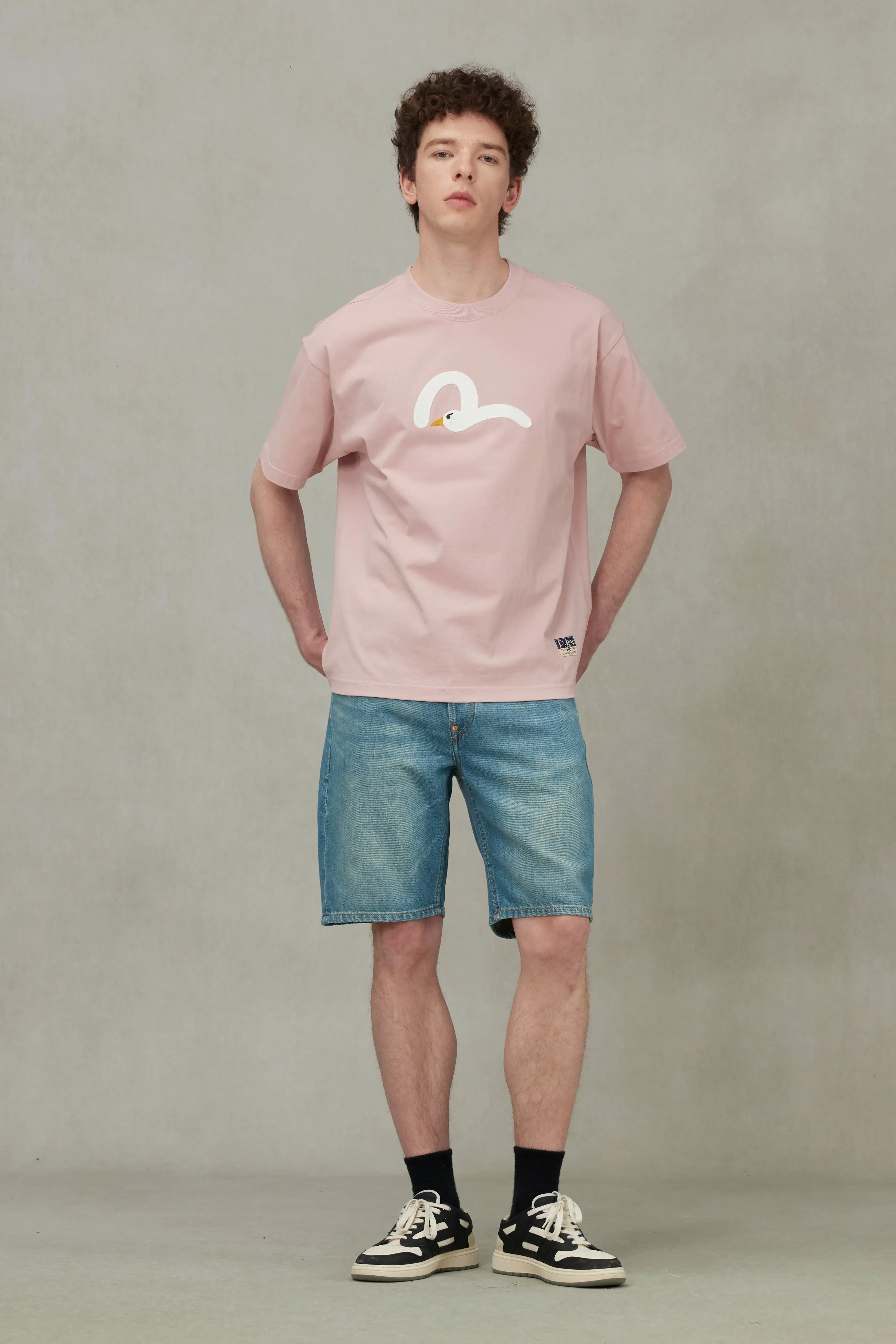 Playful Seagull Embroidery Relax Fit T-Shirt