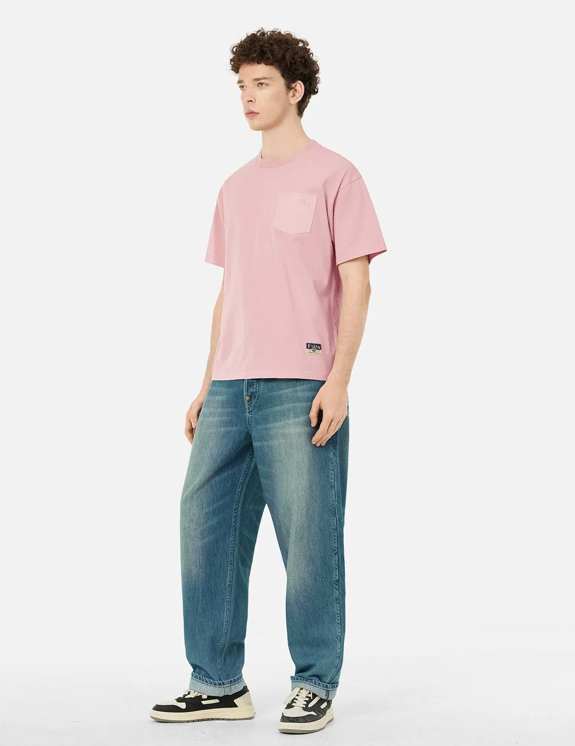 Playful Seagull Print Pocket Loose Fit Jeans #2038