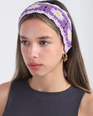 Purple Mini Crochet Bandana