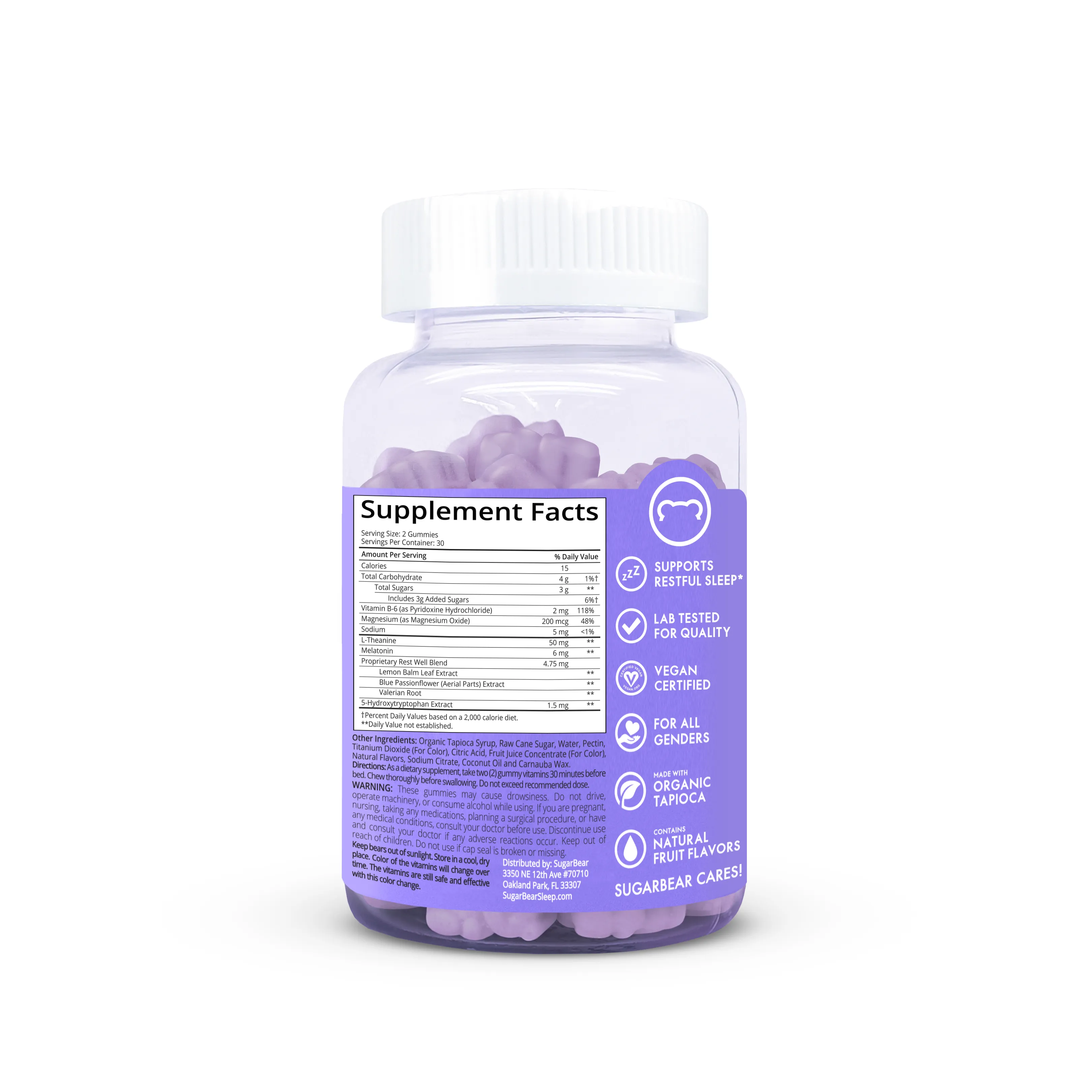 Sugarbear Sleep, Vegan Gummy Vitamins 60 Gummies -3 Month Supply