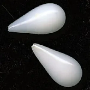 Vintage 1 hole alabaster teardrop.12x6mm.  Pkg of 8. b11-bw-0883