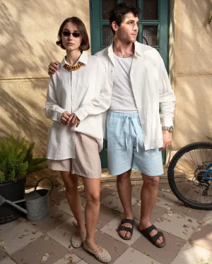 White Boyfriend Linen Shirt
