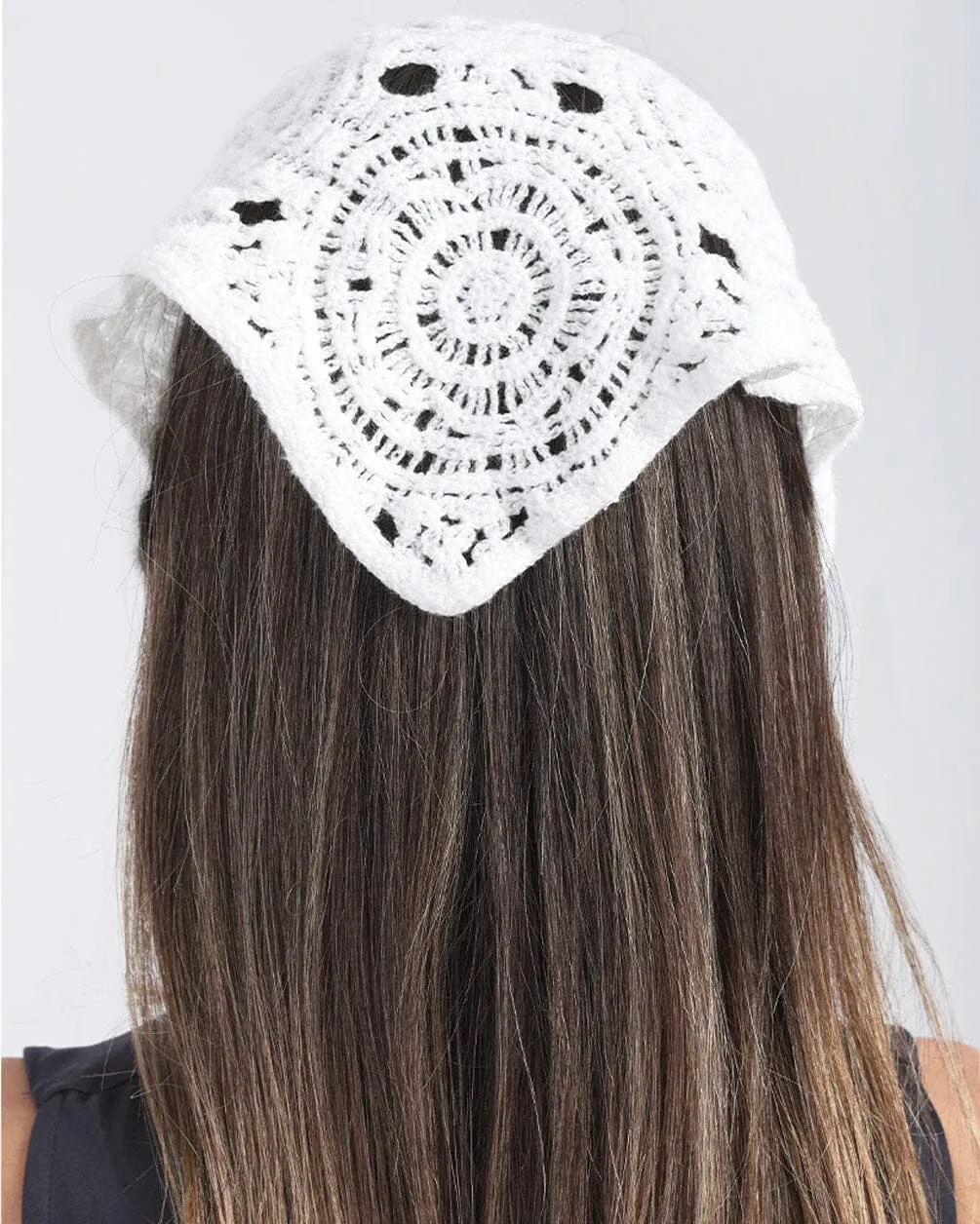 White Crochet Bandana