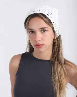 White Crochet Bandana