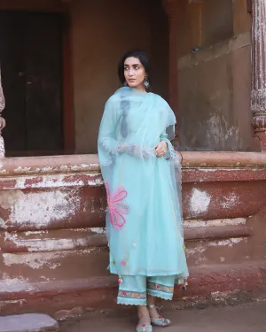 Zaynab Powder Blue Bel Patti Palazzo